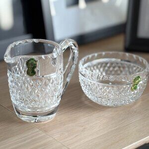 Waterford ALANA Open Sugar Bowl and Creamer Set Vintage Made in Ireland Crystal